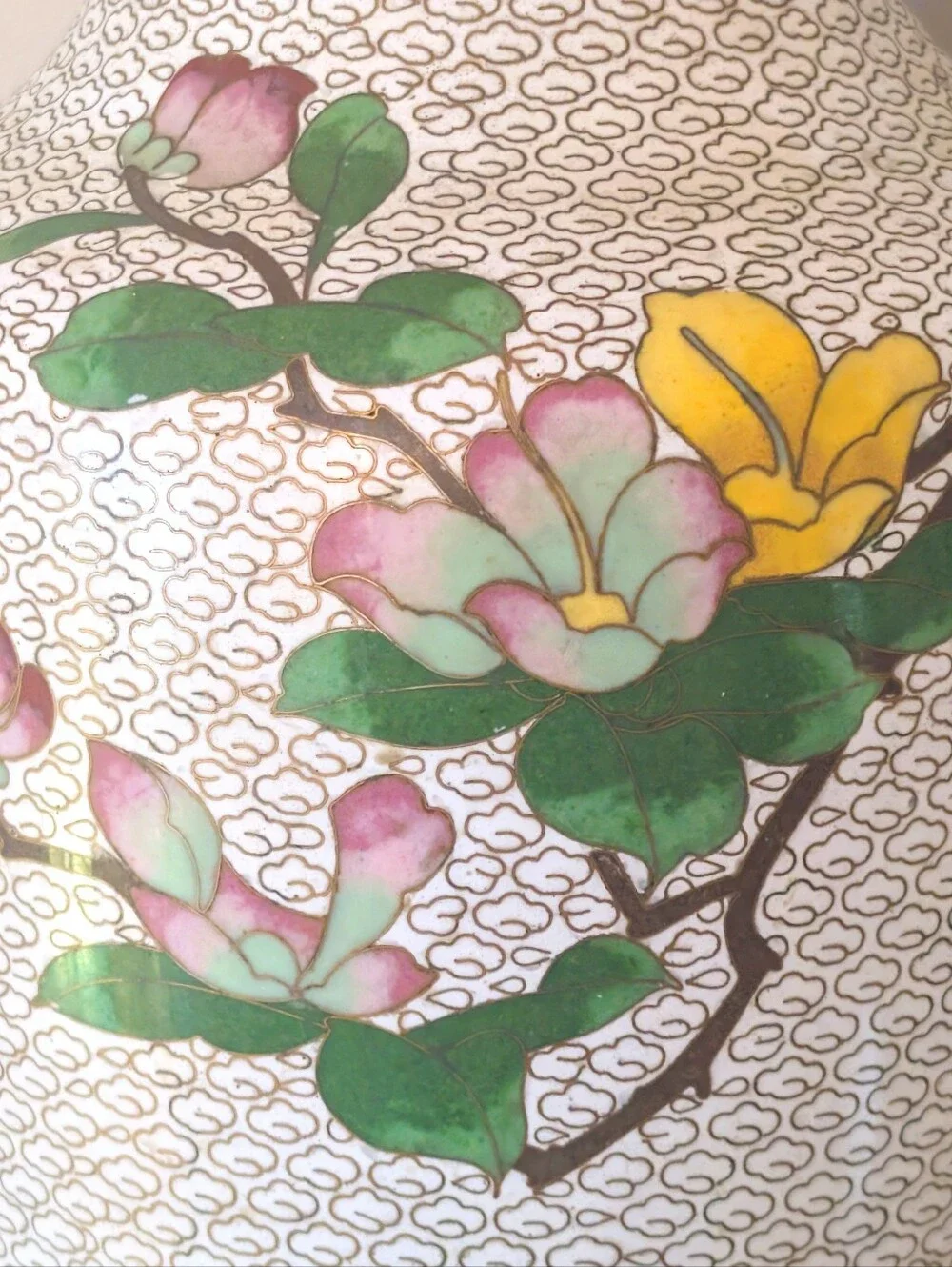 Large Vintage Cloisonne Urn/Vase - Picture 4 of 10